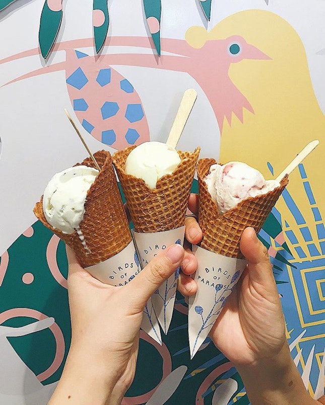 Pastel hues and deliciously floral/botanical gelato in thyme cones!