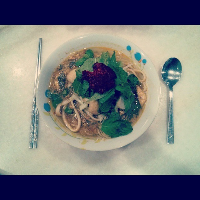 妈妈煮的 Pangkor Laksa 🍴😁 #foodporn #vscocam #bmcphotography #hometown #laksa #potd