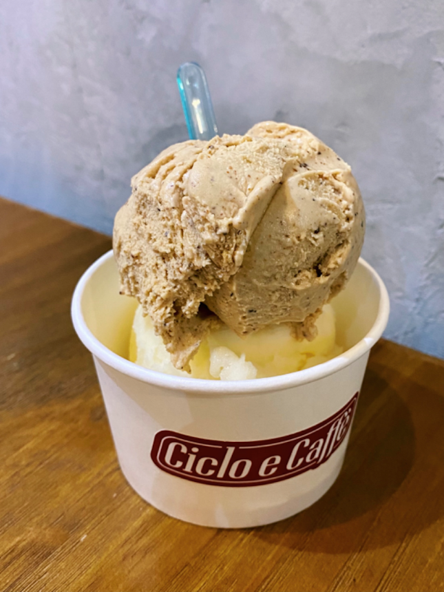 Gelato - Roasted Pistachio & Yuzu Mint Sorbet ($12 for double scoop cup)