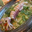 Steamed Giant Squid with Thai Lime Sauce