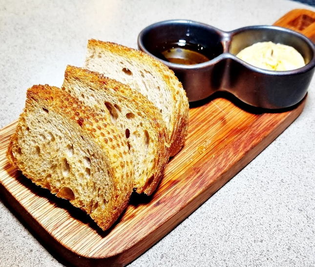 Sourdough Bread With Kombu Butter, Balsamic Vinegar & Olive Oil (SGD $6) @ The Gong.