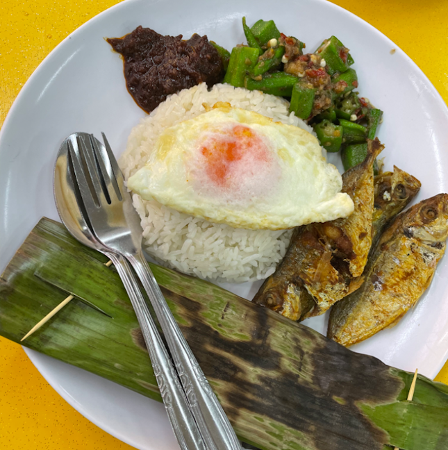 Nasi Lemak with Fish, Otah, Lady’s Finger and Egg