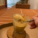 Affogato with pistachio ice cream