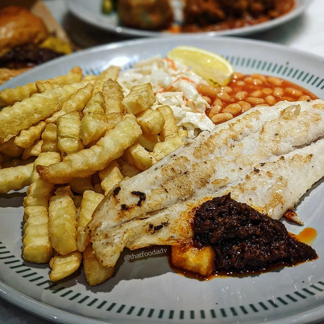 Grilled fish with fries (Western's Grill)