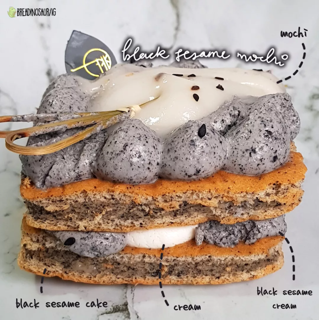 Black Sesame Mochi Cake