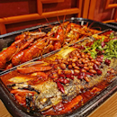 Special Charcoal Grilled Live Fish in Hot and Spicy 