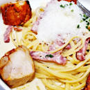 Carbonara Linguine With Grilled Chicken (SGD $20) @ Dutch Colony Coffee Co..
