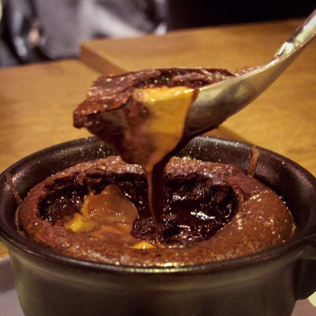 Molten Peanut Butter and Chocolate
