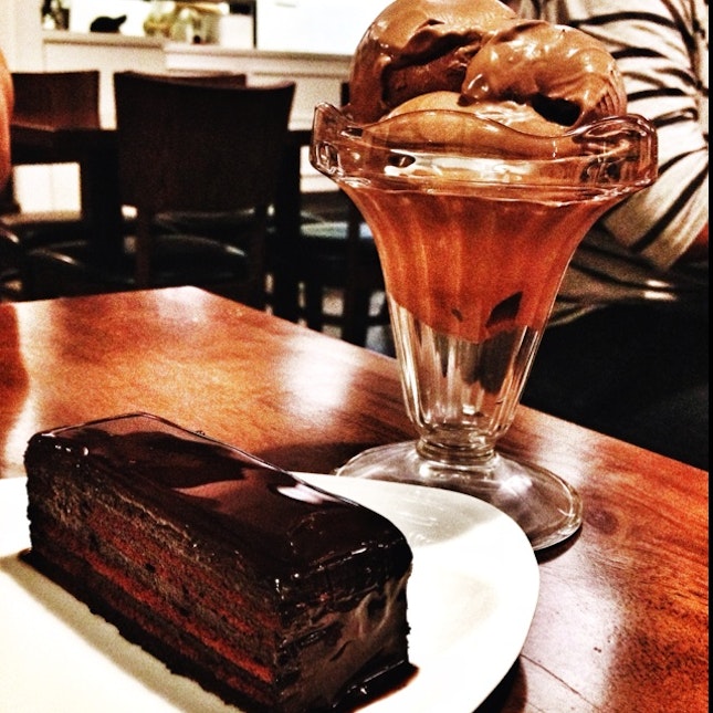 Hei Ice Cream + Stacked Chocolate Cake