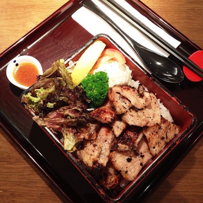 Siokouji jyu--grilled pork loin  with shio kouji sauce on top of rice.