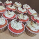 Lychee cupcakes with white Choc swirls for ecafe tmr :) #sherbakes