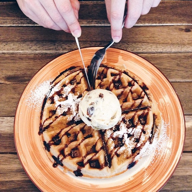 Great waffles have a way of cheering up the day.