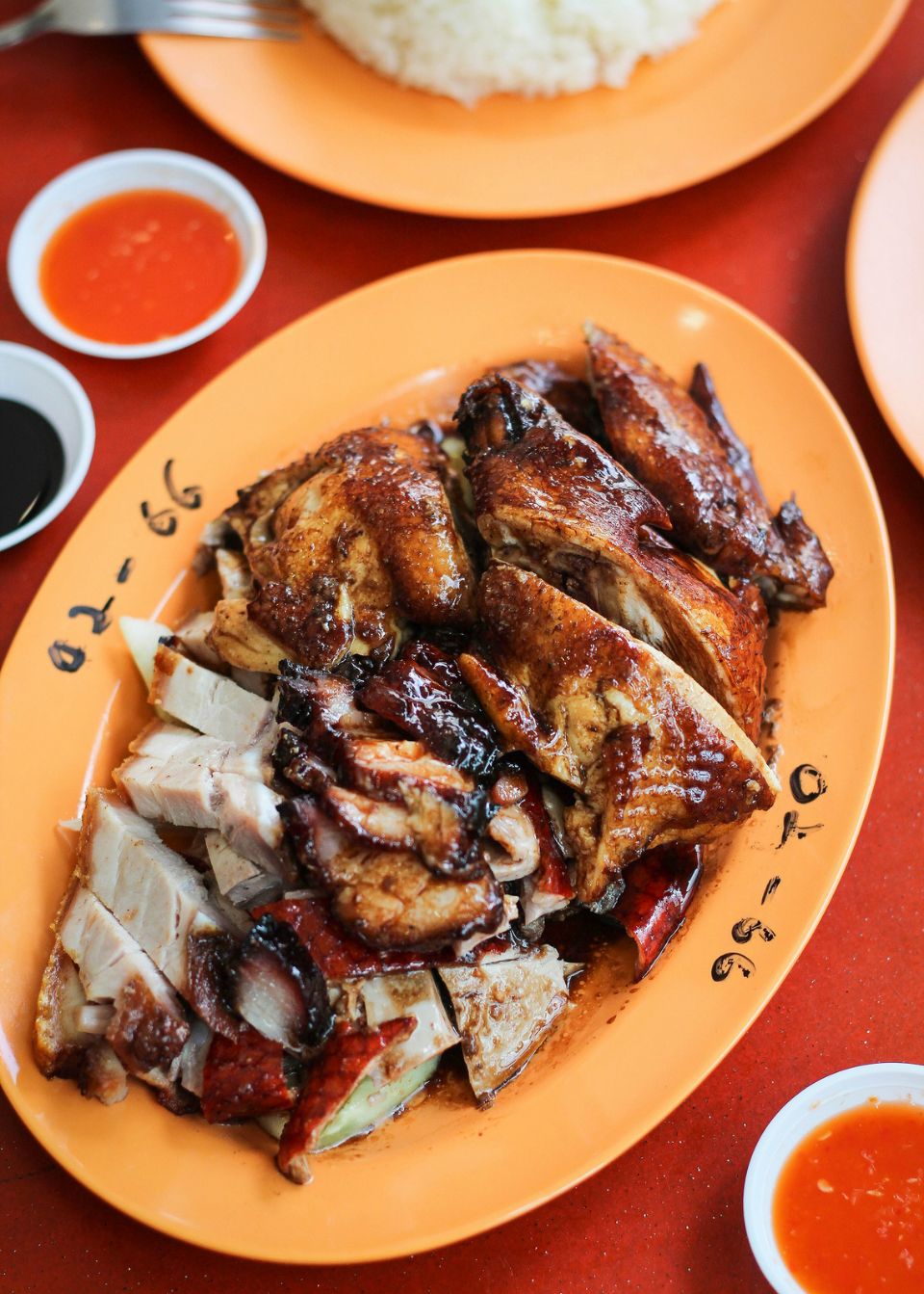 Combination of Three Meats (roast pork, char siew, roast duck) at Tien ...