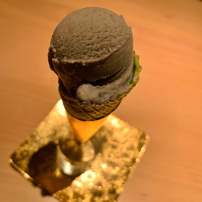 Black Sesame Ice Cream Cone