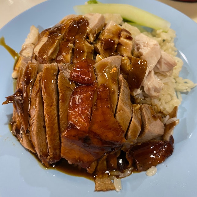 Roasted Duck And Soy Sauce Chicken Rice