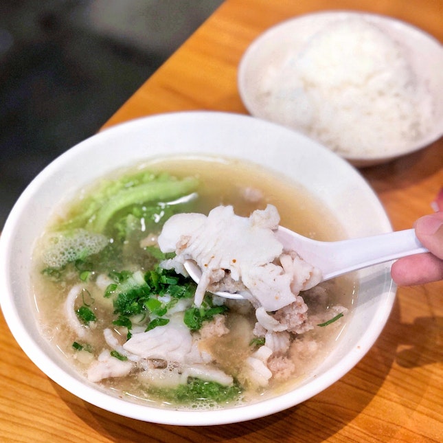 Batang Fish Soup + Bak Chor [$6 + $0.50]
