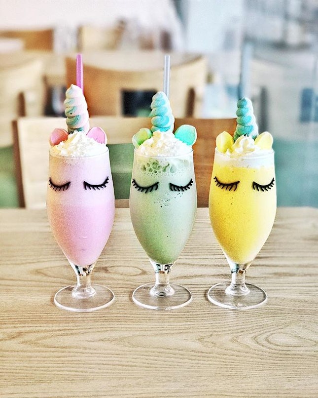 Unicorn Shakes —$7.90
Comes in 3 flavours: Strawberry, Matcha and Mango.