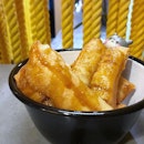 ‘Youtiao’ drizzled with a soy caramel sauce..