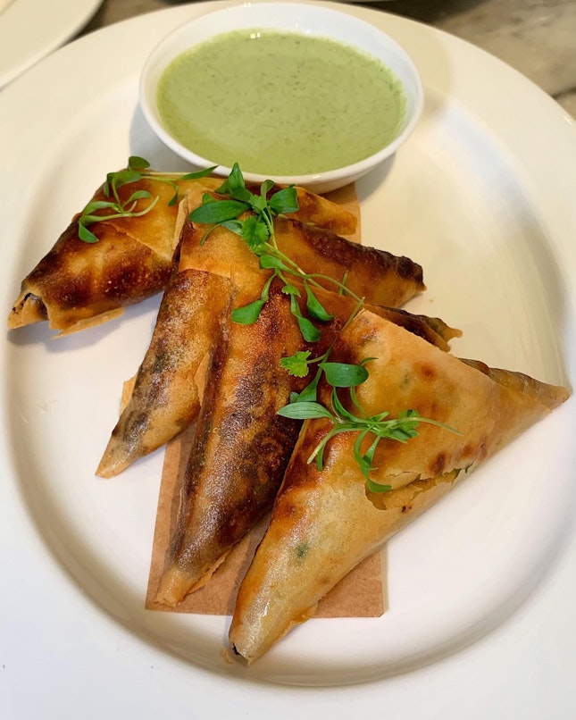 Spiced Chicken Samosas (Price: $20++ for 4 large pieces)