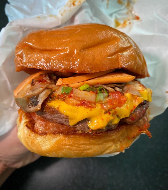 Available From Now Till End May 2021: The Korean Army Stew Burger ($15)