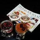 A jar of delectable homemade berry panna cotta and classic Tiramisu.
