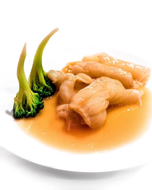 Braised Fish Maw with Chinese Yellow Wine 酒香烩花胶 •SGD 218++ Part of 6-course Hairy Crab Set Menu•
•
Chinese food may not be the most photogenic, but this dish is just simple yet pretty amazing in its own way.