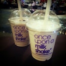 Salted caramel (front) and cookies & cream (back) milkshakes!