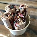 First time trying an ice cream rolls.