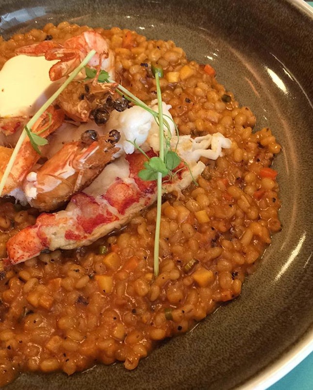 lobster barley risotto for lunch at @themarmaladepantry was soooo good plus it tasted even yummier cos it was a treat!