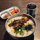 At #hajunkoreanrestaurant for their Beef Porridge.