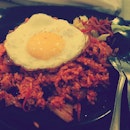 Dinner - kimchi fried rice, with an egg for good measure!