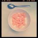 Hami melon and yogurt  #melon #yogurt #fruit #salad #healthy #bowl #food #foodporn #nomnom 