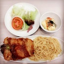 teriyaki chicken set $10++ #lunch #eatout #nomnom #foodporn #cameraeatsfirst #whatiate #burpple  #chicken #pasta #seletarmall