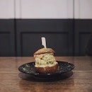 Mini deep fried bao sandwiched with green tea gelato at Mr Bao.