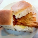 Mackerel Otah on buttered soft fluffy bun. Best thing in this hospital #sgfood