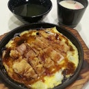 Omelette cutlet rice with Chawanmushi!