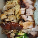 2 Mixed With Rice (Roasted Duck + Roasted Pork) Medium Size ( $10.80 )