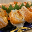 Salmon Belly Sushi With Mentaiko Mayo