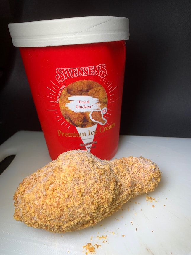 Fried Chicken Ice Cream - Swensen's Singapore