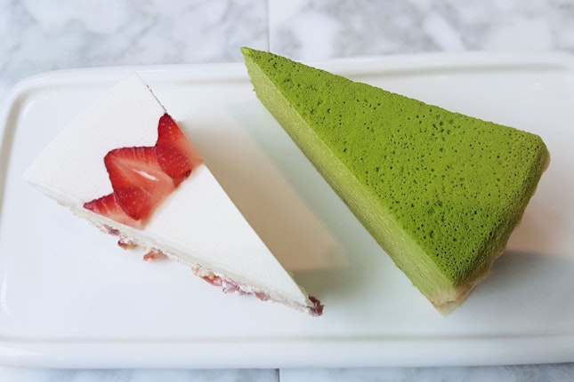 Green Tea Mille Crêpes & Strawberry Shortcake