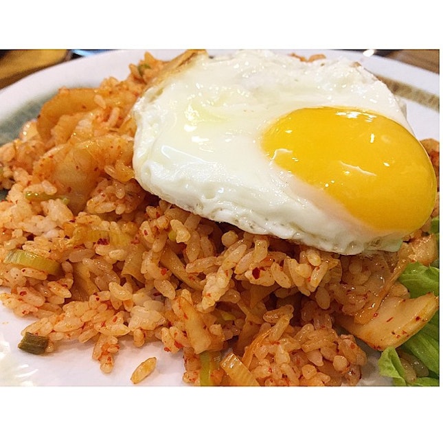 who doesn't love a plate of kimchi fried rice and a running sunny side egg.
