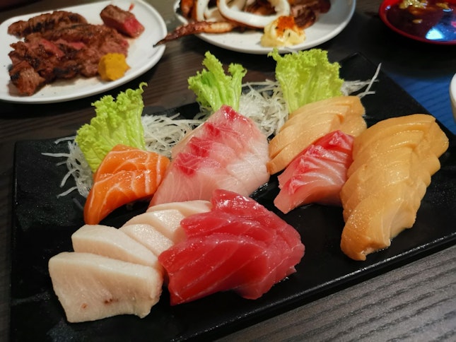 Swordfish, Tuna, Salmon, Tai And White Tuna Sashimi