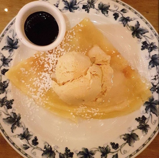 Lovely crepes and salted caramel ice cream