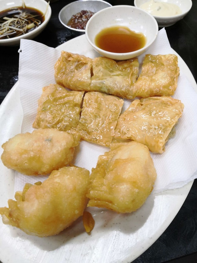 Crispy Golden Shrimp Rolls & Deep Fried Shrimp Dumplings