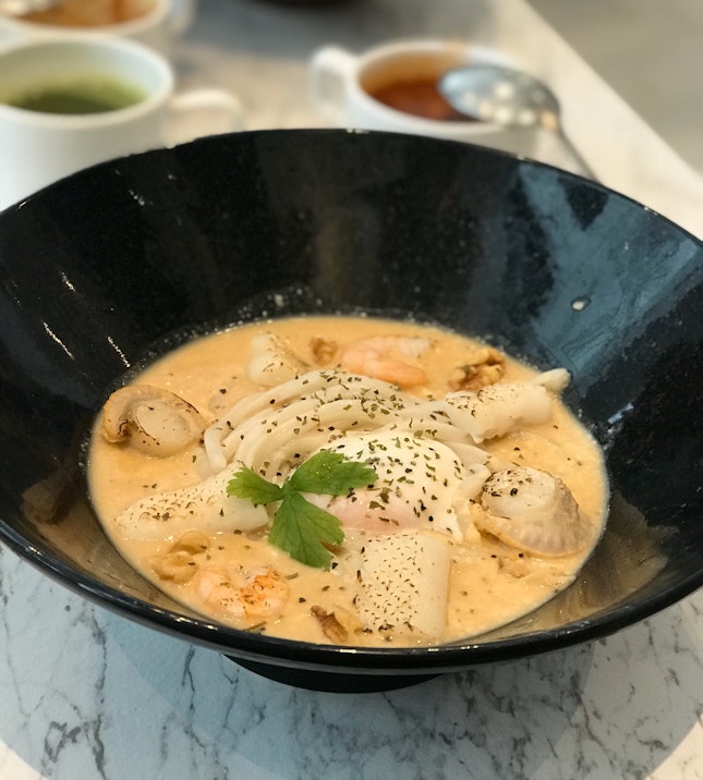 Seafood Carbonara Udon ($13.28 With Chope)
