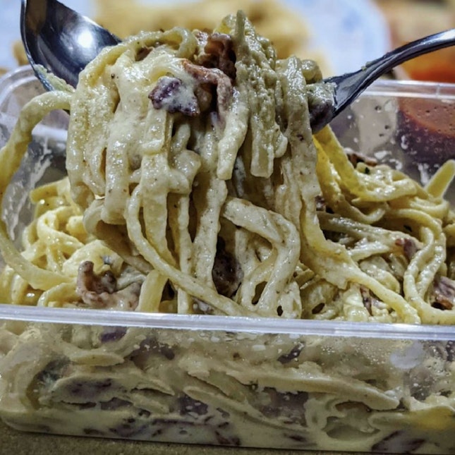 Spaghetti alla Carbonara ($20)