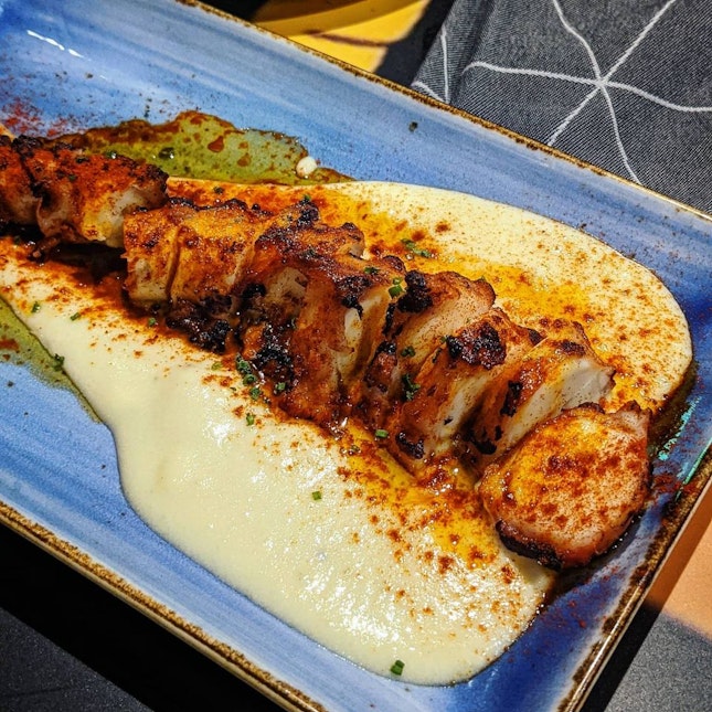 Grilled Octopus Leg with Potato Truffle Puree