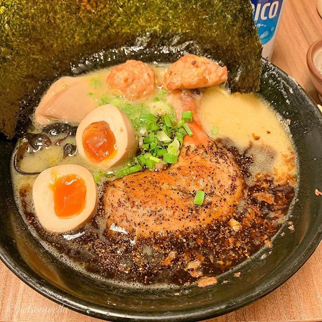 Black Spicy Tori King Ramen Special, ALL toppings ($16.90).