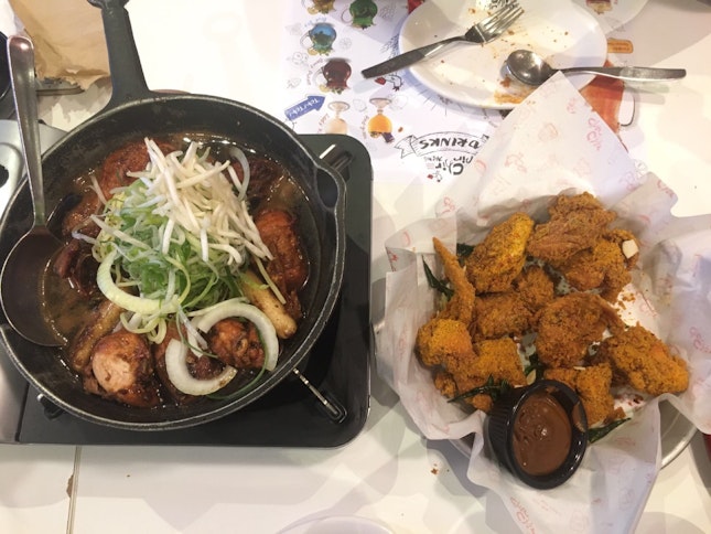 Jjimdak and Curry Fried Chicken