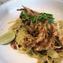 Salted Egg Pasta With Soft Shell Crab